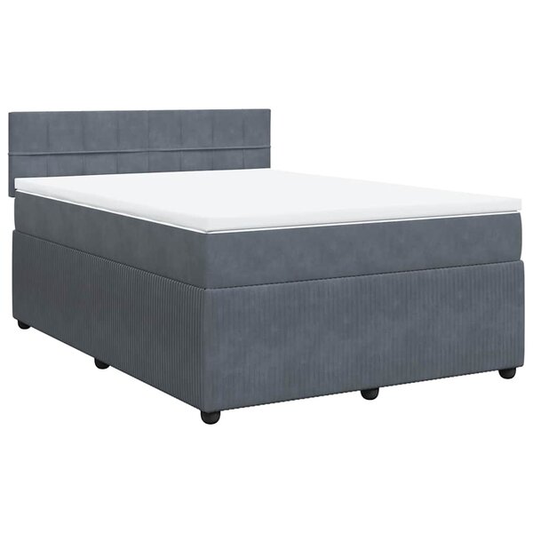 vidaXL Sommier à lattes de lit et matelas Gris foncé 140x200cm Velours