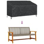 vidaXL Housse de banc de jardin Noir 185 x 85 x 65 / 94 cm Tissu 210D