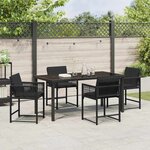 vidaXL Ensemble de salle à manger pour jardin 5 Pièces Noir polyrotin