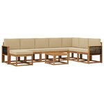 vidaXL Ensemble de canapés d'extérieur 9 Pièces Naturel et Beige