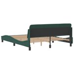 vidaXL Cadre de lit avec tête de lit Vert foncé 160x200 cm Velours