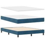 vidaXL Lit à ressorts avec matelas Bleu foncé 160 x 200 cm Velours