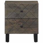 vidaXL Table de chevet noir 40x33x46 cm bois de manguier solide