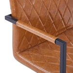 Vidaxl chaises de salle à manger cantilever 4 pièces cognac similicuir