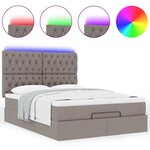 VidaXL Cadre de lit ottoman avec matelas taupe 140x190 cm tissu