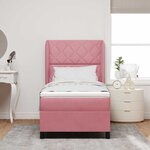 vidaXL Lit à ressorts avec matelas Rose 100 x 200 cm Velours