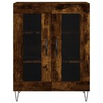 vidaXL Buffet haut Chêne fumé 69 5x34x180 cm Bois d'ingénierie