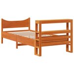 vidaXL Cadre de lit avec tête de lit cire marron 90x190 cm bois de pin