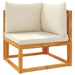 vidaXL Salon de jardin avec coussins 8 Pièces bois massif d'acacia