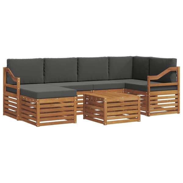 vidaXL Ensemble de canapés d'extérieur 7 pc Naturel et Anthracite