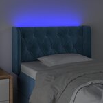 vidaXL Tête de lit à LED Bleu foncé 83x16x78/88 cm Velours