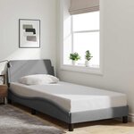 vidaXL Cadre de lit Dover gris clair 90x190 cm tissu