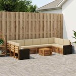 vidaXL Ensemble de canapés d'extérieur 11 Pièces Naturel et Beige