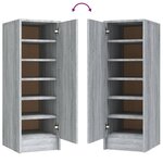 vidaXL Meuble à chaussures Sonoma gris 32x35x92 cm Bois d'ingénierie
