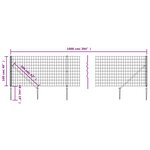 vidaXL Clôture en treillis métallique et piquet d'ancrage vert 1x10m