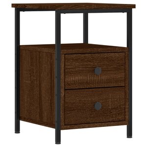 vidaXL Table de chevet chêne marron 34x35 5x50 cm bois d'ingénierie