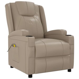vidaXL Fauteuil de massage Cappuccino Similicuir