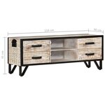 vidaXL Meuble TV 110x30x41 cm Bois d'acacia massif