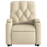vidaXL Fauteuil inclinable Crème Tissu