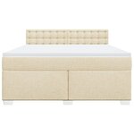 vidaXL Sommier à lattes de lit avec matelas Crème 180x200 cm Tissu