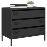 vidaXL Buffet noir 68x39x58 5 cm acier laminé à froid