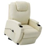 vidaXL Fauteuil Crème Similicuir