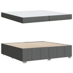 vidaXL Cadre de lit avec matelas Gris foncé 200 x 200 cm tissu