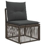 vidaXL Ensemble de canapé de jardin 11 Pièces Gris polyrotin