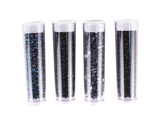 Perle Rocaille tubes 8 g Noir 4 pièces