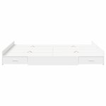 vidaXL Cadre de lit avec rangement avec tête de lit Blanc 160 x 200 cm