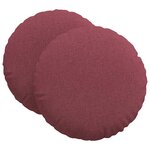 vidaXL Coussins de siège 2 Pièces Bordeaux Ø60 x 21 cm tissu