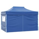 vidaXL Tente pliable avec 4 parois latérales 3 x 4 5 m Bleu
