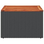 vidaXL Table de jardin noir 55x55x37 cm résine tressée et bois acacia