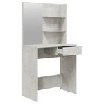 vidaXL Ensemble de coiffeuse Gris béton 74 5x40x141 cm