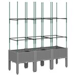 vidaXL Jardinière avec treillis Gris clair 120x40x142 5 cm PP