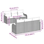 vidaXL Ensemble de Canapé de Jardin de 7 Pièces avec Coussins Noir Rattan Synthétique