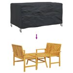 vidaXL Housse pour mobilier d'extérieur Noir 150 x 90 x 75 cm 420D
