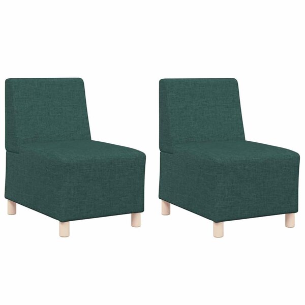 vidaXL Unité de Sofa Modulaire Sans Accoudoirs 2 Pièces Vert foncé