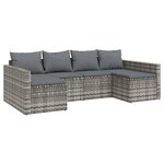 vidaXL Salon de jardin 2 Pièces avec coussins Gris Résine tressée