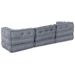 vidaXL Unité de canapé modulaire 3 Pièces Gris Tissu