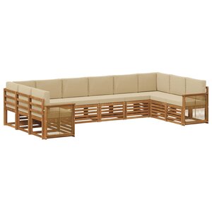 vidaXL Ensemble de canapé d'angle avec coussin 7 Pièces Naturel