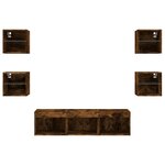 vidaXL Unités murales TV avec LED 7 Pièces chêne fumé bois d'ingénierie