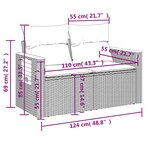 vidaXL Salon de jardin avec coussins 3 Pièces beige résine tressée