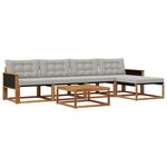 vidaXL Ensemble de canapés d'extérieur 6 Pièces Naturel et gris clair