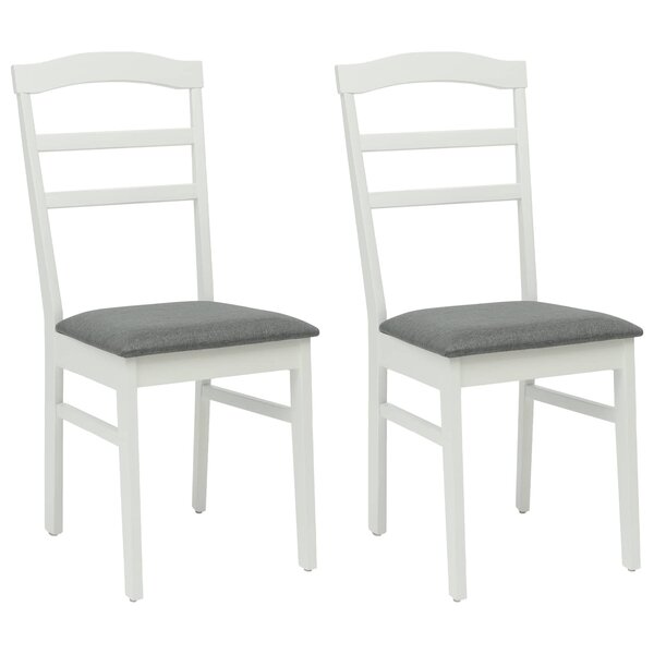 vidaXL Chaise de salle à manger 2 pc Bois de Caoutchouc Massif