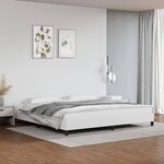 vidaXL Cadre de lit Blanc 200x200 cm Similicuir