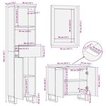 vidaXL Ensemble de meubles de salle de bain 3 Pièces noir manguier massif