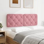 vidaXL Coussin de tête de lit rose 120 cm velours