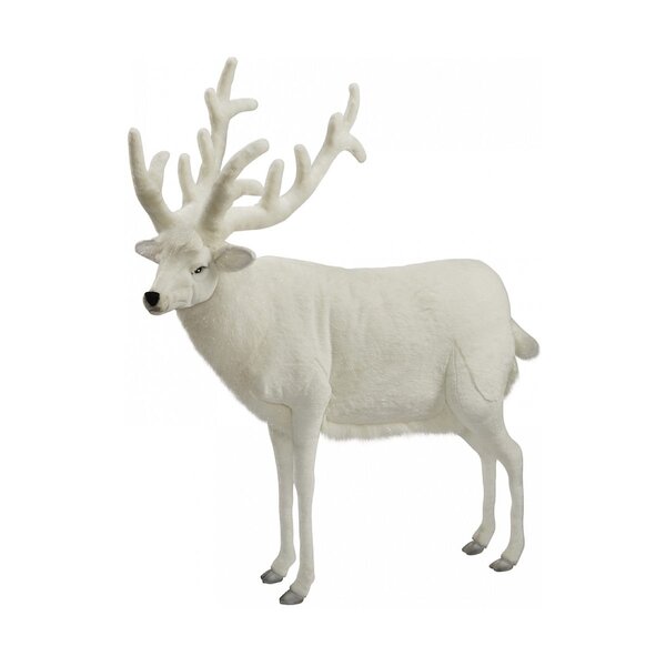 Hansa Peluche Geante Renne Blanc 150 cm H et 140 cm L