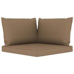 Vidaxl canapé de jardin 4 places avec coussins taupe